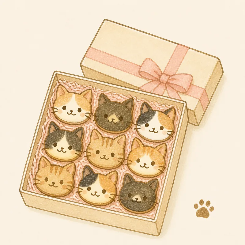ねこ型クッキー（サンプル）